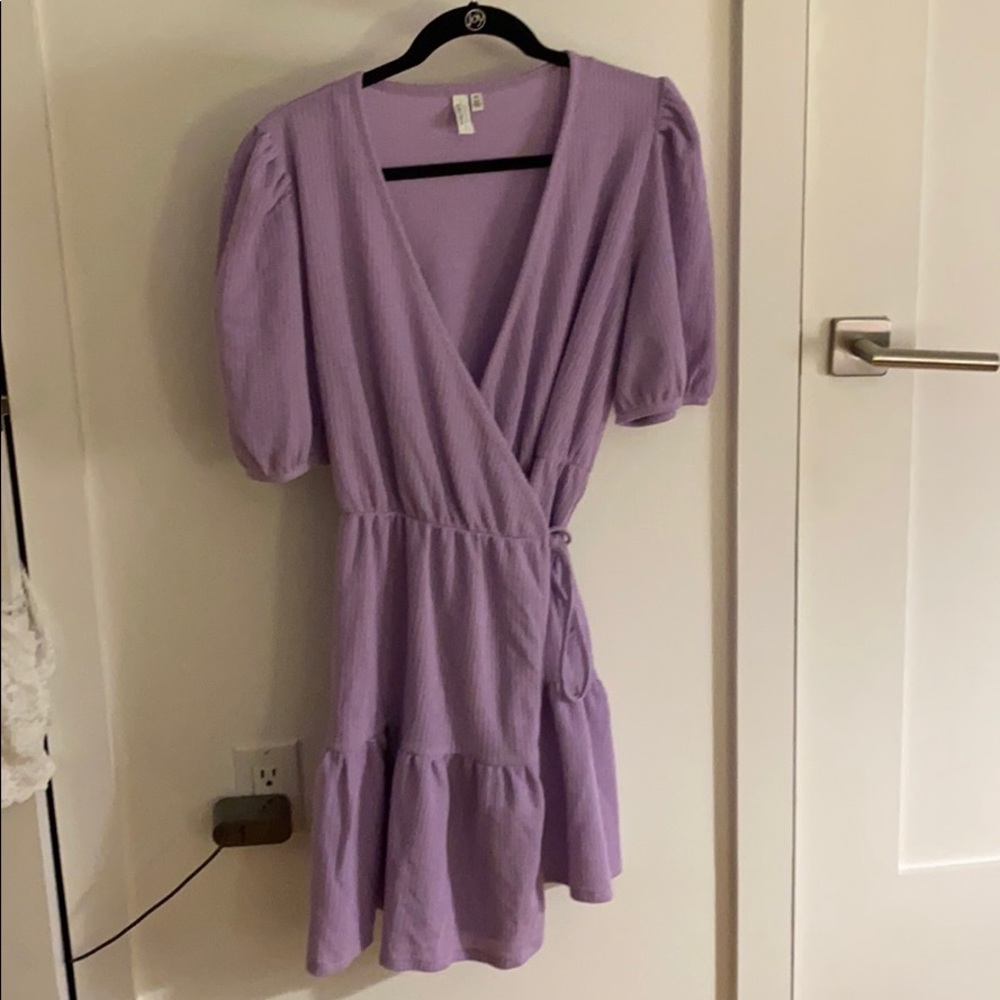 & other stories purple wrap dress